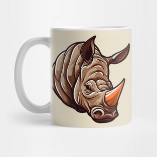 Head of orange horned rhino Mug